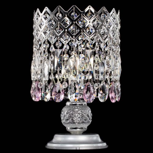 Настольная лампа Корона №1 розовая в Новокузнецке Гусь Хрустальный