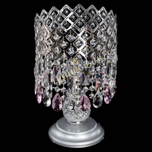 Настольная лампа Корона №1 розовая в Новокузнецке Гусь Хрустальный