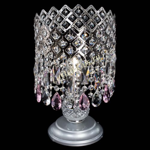 Настольная лампа Корона №1 розовая в Новокузнецке Гусь Хрустальный