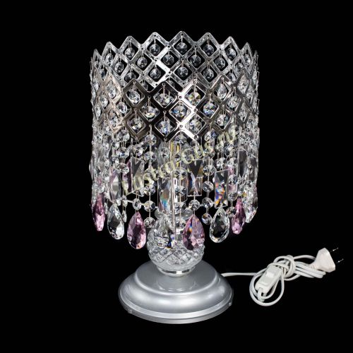 Настольная лампа Корона №1 розовая в Новокузнецке Гусь Хрустальный