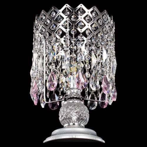 Настольная лампа Корона №1 розовая в Новокузнецке Гусь Хрустальный