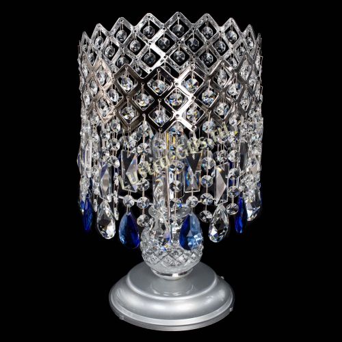 Настольная лампа Корона №1 синяя в Новокузнецке Гусь Хрустальный