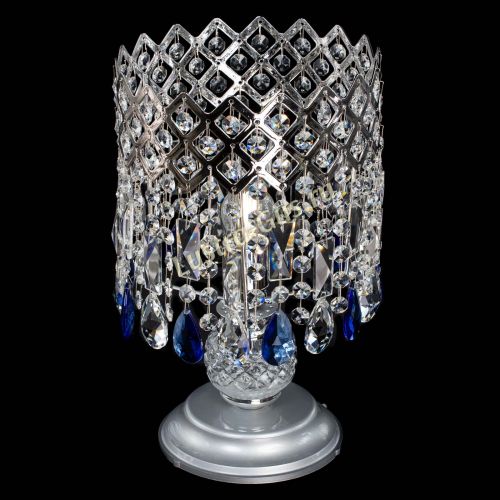 Настольная лампа Корона №1 синяя в Новокузнецке Гусь Хрустальный
