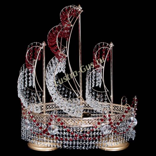 Настольная лампа Корвет № 2 Венеция красный в Новокузнецке Гусь Хрустальный