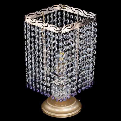 Настольная лампа Квадрат оптикон №1 фиолетовая в Новокузнецке Гусь Хрустальный