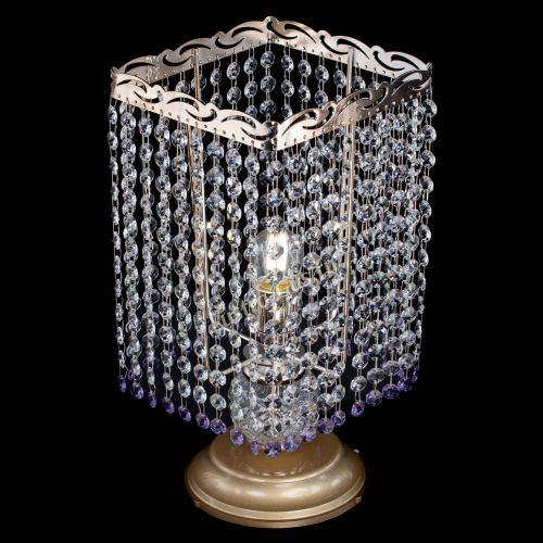 Настольная лампа Квадрат оптикон №1 фиолетовая в Новокузнецке Гусь Хрустальный