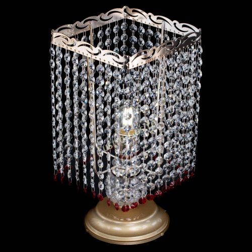 Настольная лампа Квадрат оптикон №1 красная в Новокузнецке Гусь Хрустальный