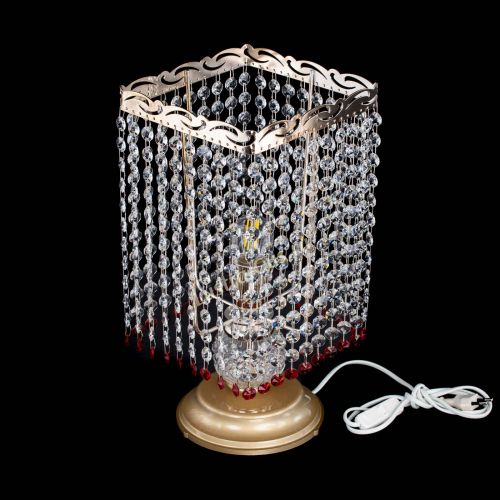 Настольная лампа Квадрат оптикон №1 красная в Новокузнецке Гусь Хрустальный