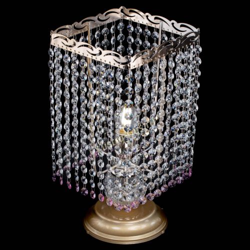 Настольная лампа Квадрат оптикон №1 розовая в Новокузнецке Гусь Хрустальный