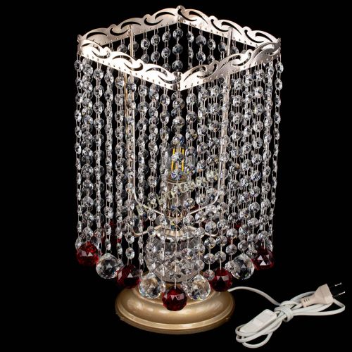 Настольная лампа Квадрат шар красная в Новокузнецке Гусь Хрустальный