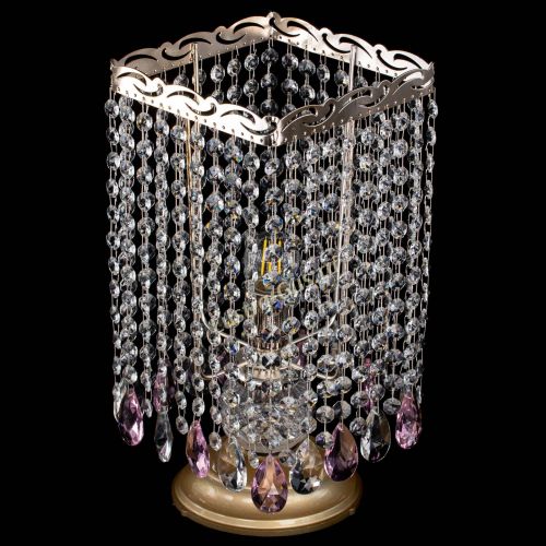 Настольная лампа Квадрат журавлик розовая в Новокузнецке Гусь Хрустальный