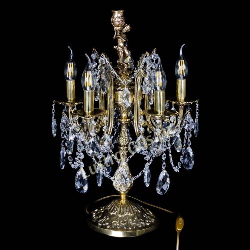 Бронзовая настольная лампа Луиза №5/2 баден в Новокузнецке Гусь Хрустальный