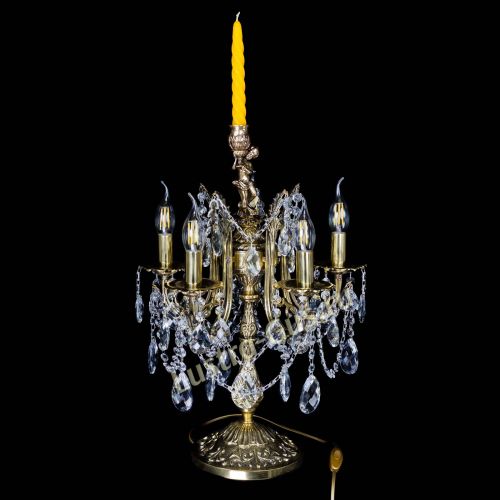 Бронзовая настольная лампа Луиза №5/2 баден в Новокузнецке Гусь Хрустальный