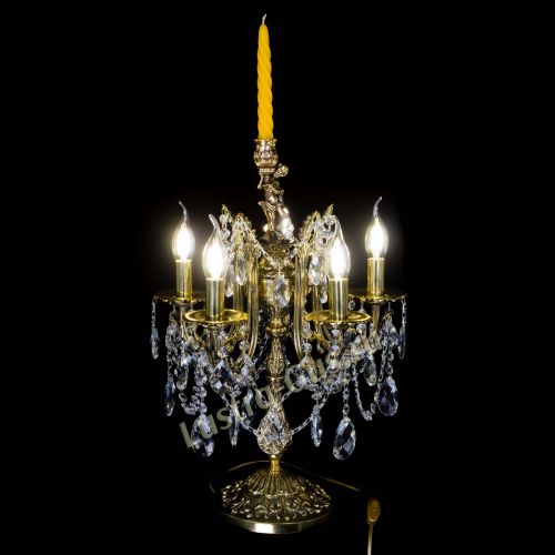 Бронзовая настольная лампа Луиза №5/2 баден в Новокузнецке Гусь Хрустальный