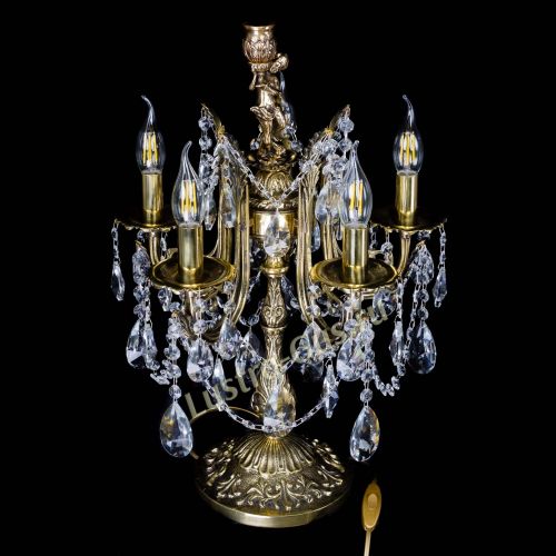 Бронзовая настольная лампа Луиза №5/2 лучик в Новокузнецке Гусь Хрустальный