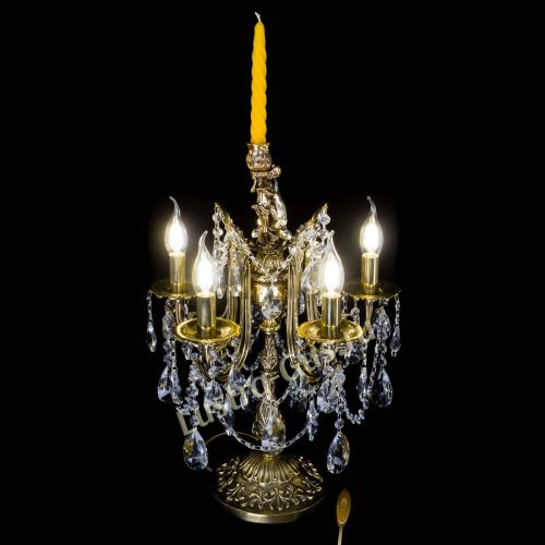 Бронзовая настольная лампа Луиза №5/2 лучик в Новокузнецке Гусь Хрустальный