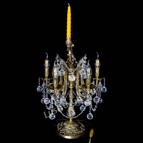 Бронзовая настольная лампа Луиза №5/2 шар в Новокузнецке Гусь Хрустальный