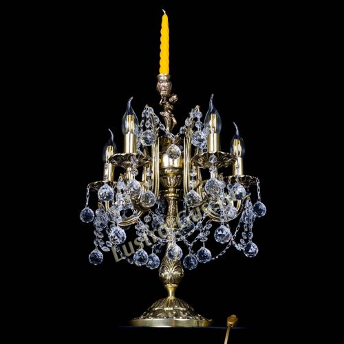 Бронзовая настольная лампа Луиза №5/2 шар в Новокузнецке Гусь Хрустальный