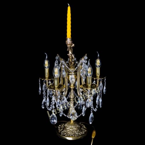 Бронзовая настольная лампа Луиза №5/2 журавлик в Новокузнецке Гусь Хрустальный