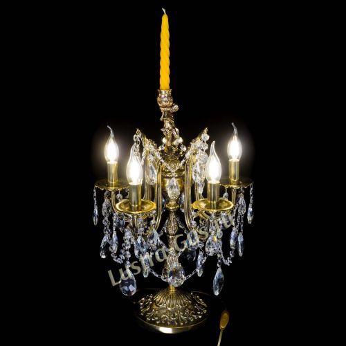 Бронзовая настольная лампа Луиза №5/2 журавлик в Новокузнецке Гусь Хрустальный