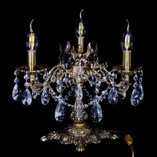 Бронзовая настольная лампа Муза №3 лучик в Новокузнецке Гусь Хрустальный