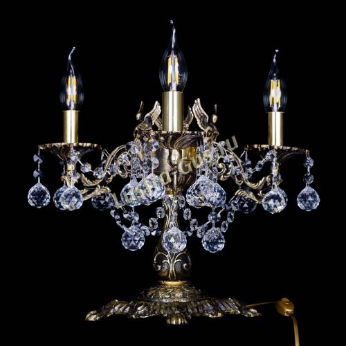 Бронзовая настольная лампа Муза №3 шар в Новокузнецке Гусь Хрустальный