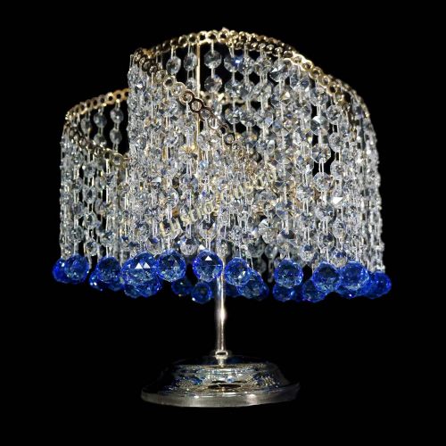 Настольная лампа Космея шар синяя в Новокузнецке Гусь Хрустальный