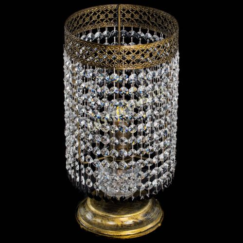 Настольная лампа Венеция оптикон №1 бронза черная в Новокузнецке Гусь Хрустальный