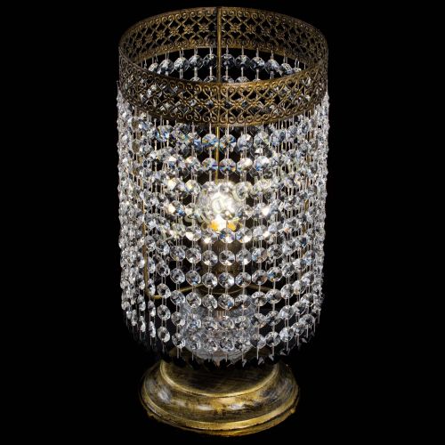 Настольная лампа Венеция оптикон №1 бронза черная в Новокузнецке Гусь Хрустальный