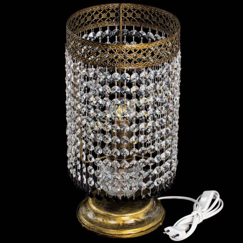 Настольная лампа Венеция оптикон №1 бронза черная в Новокузнецке Гусь Хрустальный