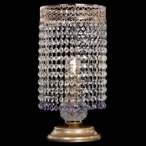 Настольная лампа Венеция оптикон №1 фиолетовая в Новокузнецке Гусь Хрустальный