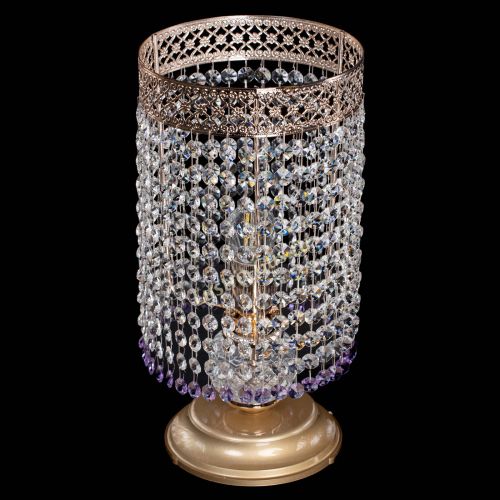 Настольная лампа Венеция оптикон №1 фиолетовая в Новокузнецке Гусь Хрустальный