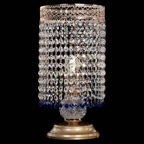 Настольная лампа Венеция оптикон №1 синяя в Новокузнецке Гусь Хрустальный