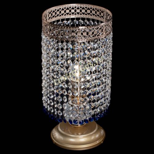 Настольная лампа Венеция оптикон №1 синяя в Новокузнецке Гусь Хрустальный
