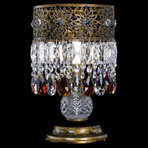 Настольная лампа Восток с пластинками под бронзу Чайная в Новокузнецке Гусь Хрустальный