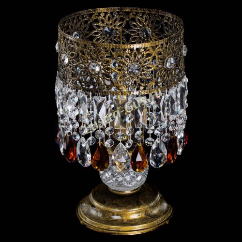 Настольная лампа Восток с пластинками под бронзу Чайная в Новокузнецке Гусь Хрустальный