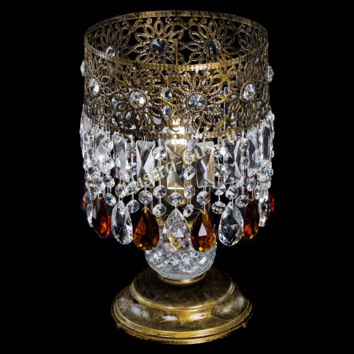 Настольная лампа Восток с пластинками под бронзу Чайная в Новокузнецке Гусь Хрустальный