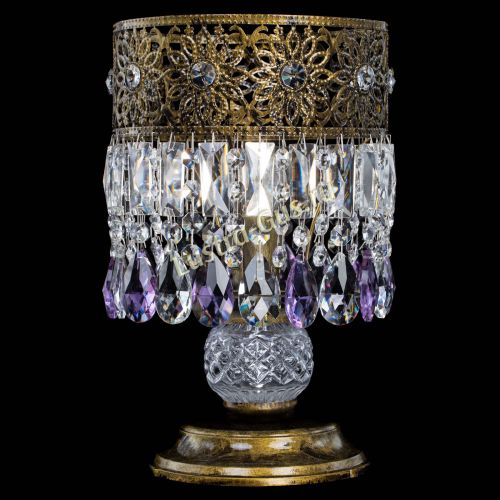 Настольная лампа Восток с пластинками под бронзу Фиолетовая в Новокузнецке Гусь Хрустальный