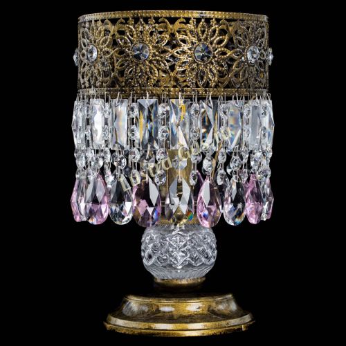 Настольная лампа Восток с пластинками под бронзу Розовая в Новокузнецке Гусь Хрустальный