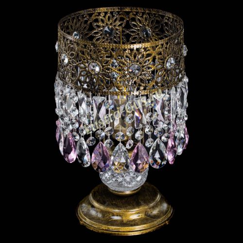 Настольная лампа Восток с пластинками под бронзу Розовая в Новокузнецке Гусь Хрустальный