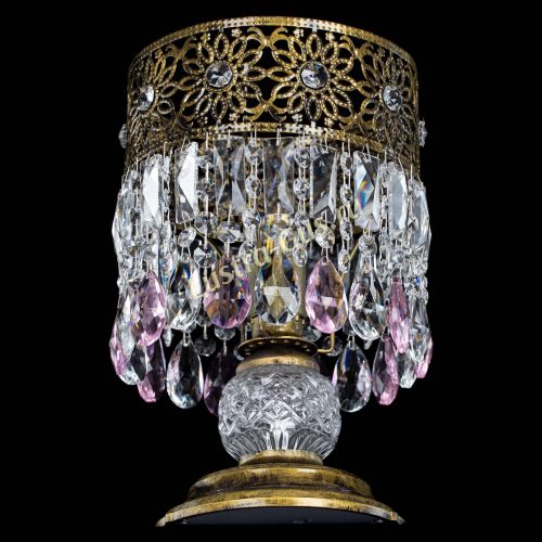 Настольная лампа Восток с пластинками под бронзу Розовая в Новокузнецке Гусь Хрустальный