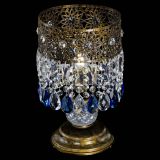 Настольная лампа Восток с пластинками под бронзу Синяя в Новокузнецке