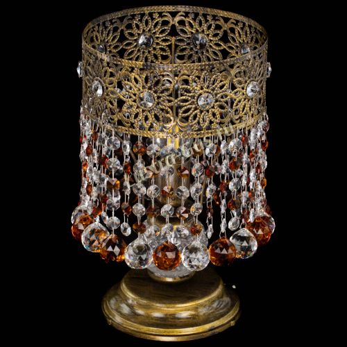 Настольная лампа Восток с шарами под бронзу Чайная в Новокузнецке Гусь Хрустальный