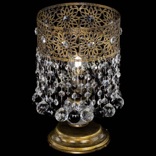 Настольная лампа Восток с шарами под бронзу Черная в Новокузнецке Гусь Хрустальный