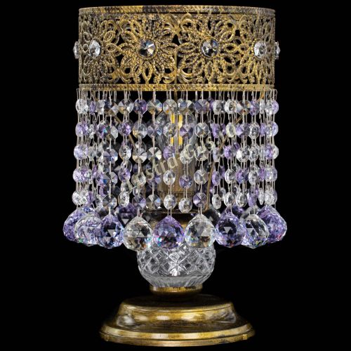 Настольная лампа Восток с шарами под бронзу Фиолетовая в Новокузнецке Гусь Хрустальный