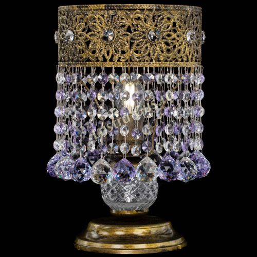 Настольная лампа Восток с шарами под бронзу Фиолетовая в Новокузнецке Гусь Хрустальный