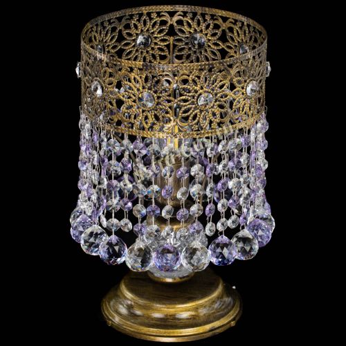 Настольная лампа Восток с шарами под бронзу Фиолетовая в Новокузнецке Гусь Хрустальный