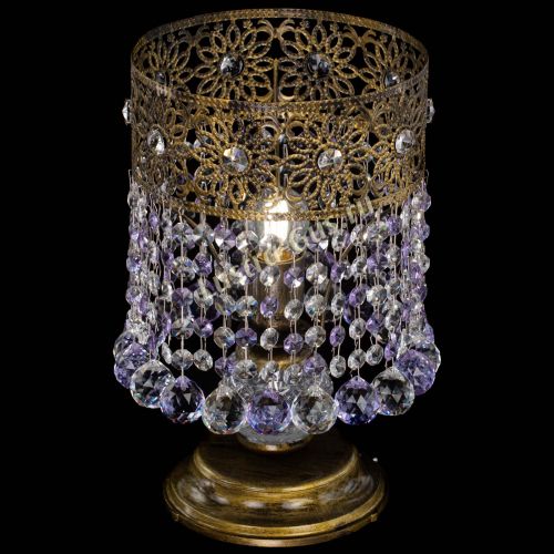 Настольная лампа Восток с шарами под бронзу Фиолетовая в Новокузнецке Гусь Хрустальный