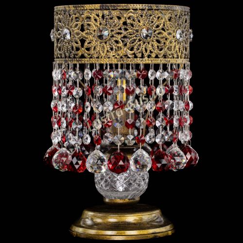 Настольная лампа Восток с шарами под бронзу Красная в Новокузнецке Гусь Хрустальный
