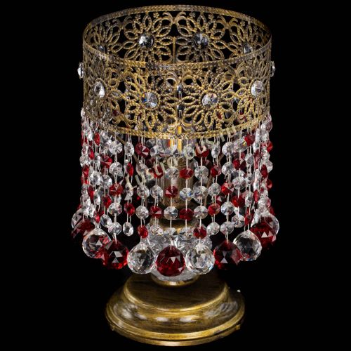 Настольная лампа Восток с шарами под бронзу Красная в Новокузнецке Гусь Хрустальный